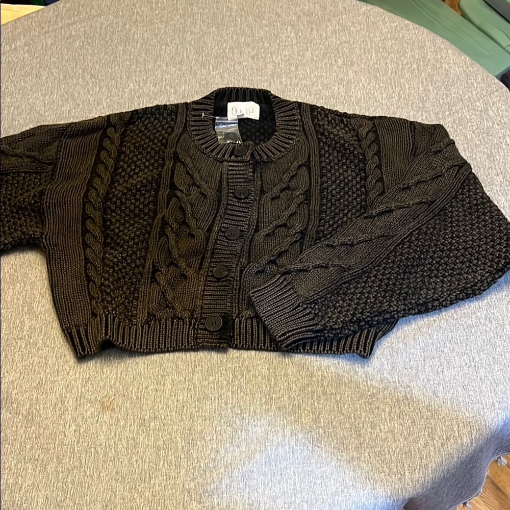 Oli & Hali Black Cable Knit Cardigan